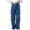 Dr.Denim Donna Multi Cargo Pant Stream Mid Retro