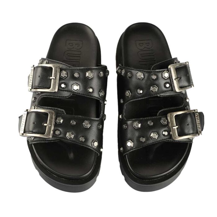 Buffalo Raya Ari Stud Sandals Black