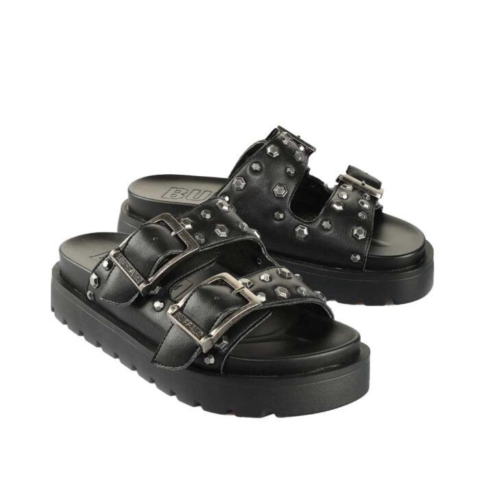 Buffalo Raya Ari Stud Sandals Black