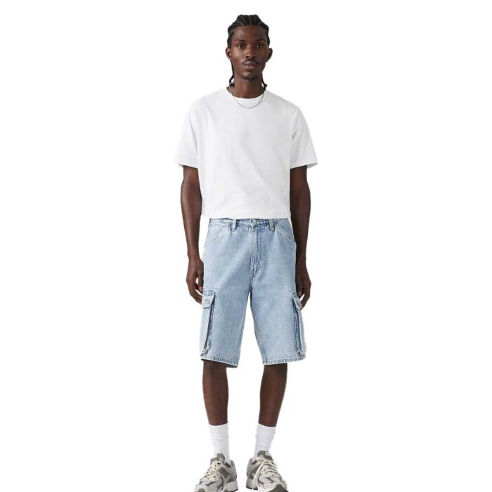 Levi's 478 Baggy Cargo Denim Shorts Light Wash