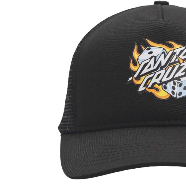 Santa Cruz Flaming Dice Dot Meshback Black