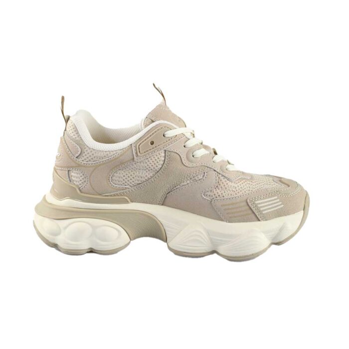 Buffalo Truck chunky sneakers σε beige cream χρώμα με χοντρή σόλα και urban σχεδιασμό, σε λευκό φόντο.