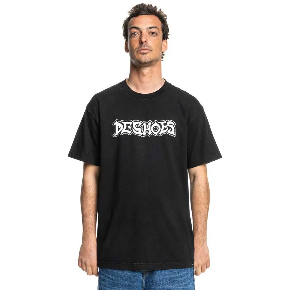 Μπροστινή όψη της μπλούζας DC Diehard σε μαύρο washed χρώμα