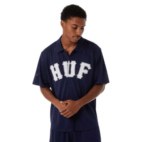 HUF Arch Mesh Button Up Unisex Jersey Navy