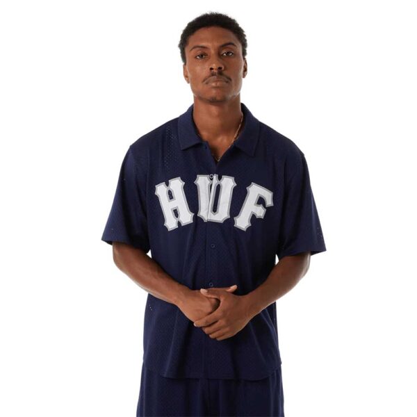 HUF Arch Mesh Button Up Unisex Jersey Navy