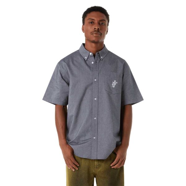 HUF Icarus Oxford Unisex Shirt Washed Black