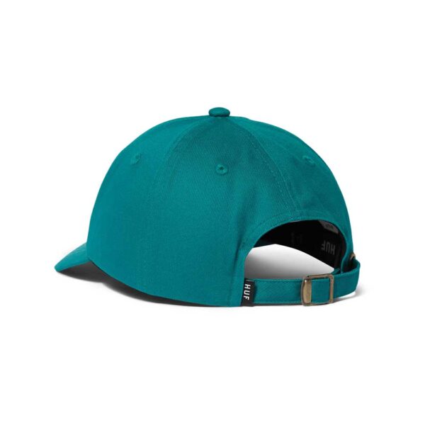Καπέλο HUF Set Megablast σε πράσινο χρώμα Sea Green με έξι πάνελ, καμπυλωτό γείσο και κεντημένο λογότυπο HUF στο μπροστινό μέρος.
