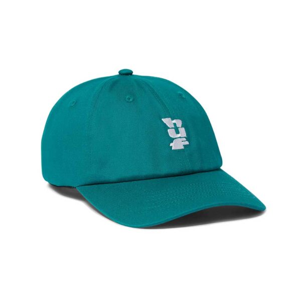 Καπέλο HUF Set Megablast σε πράσινο χρώμα Sea Green με έξι πάνελ, καμπυλωτό γείσο και κεντημένο λογότυπο HUF στο μπροστινό μέρος.