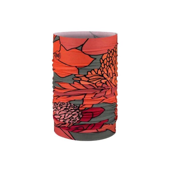 Neck gaiter BUFF CoolNet UV Aramay Poppy σε σωληνωτή μορφή, κόκκινο με μοτίβα