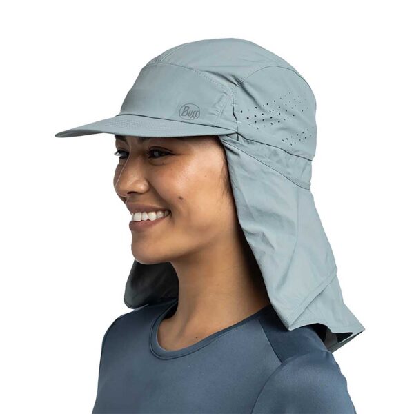 Unisex καπέλο Buff Desert Cap Solid Flint – 360° αντηλιακή προστασία, ρυθμιζόμενο κάλυμμα λαιμού
