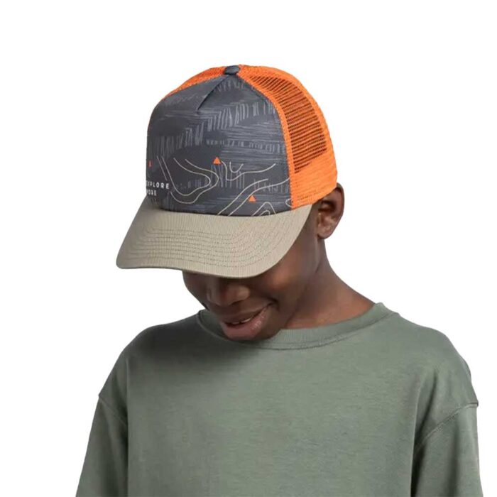 Παιδικό καπέλο BUFF Trucker Cap Suber Multi με έντονα χρώματα και διχτυωτό πίσω μέρος, ιδανικό για καλοκαιρινές δραστηριότητες.