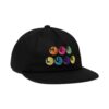 Μαύρο HUF Lucky 5 Panel Snapback καπέλο με κεντημένο σχέδιο στο μπροστινό μέρος.