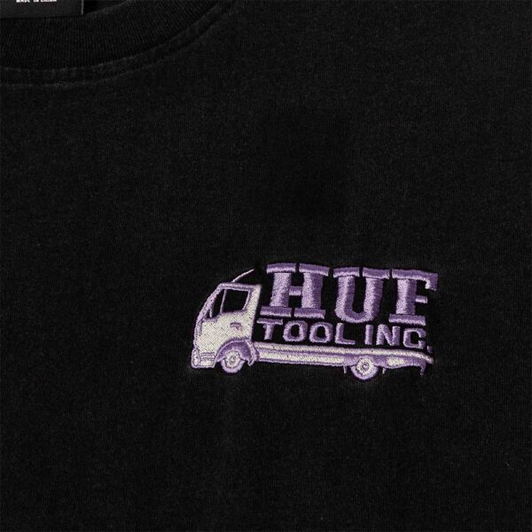 Ανδρικό T-shirt HUF Tool Inc σε χρώμα washed black με κέντημα στο στήθος