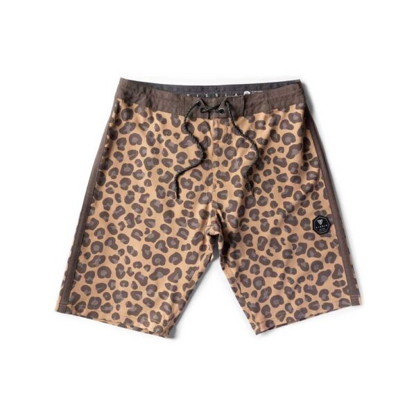 Ανδρικό boardshort Vissla Big Cat 21'' χρώμα Husk με tropical print και κορδόνι στη μέση
