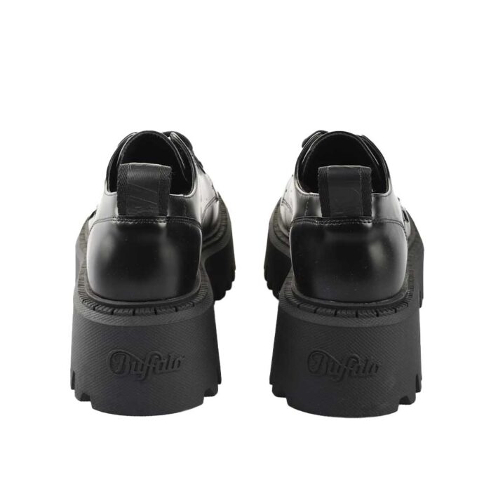 Buffalo Aspen CLS Lace Up Black loafers με υψηλή προφίλ σόλα