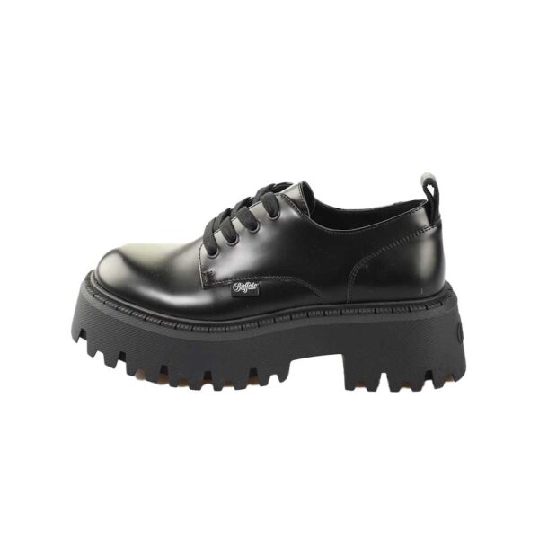 Buffalo Aspen CLS Lace Up Black loafers με υψηλή προφίλ σόλα