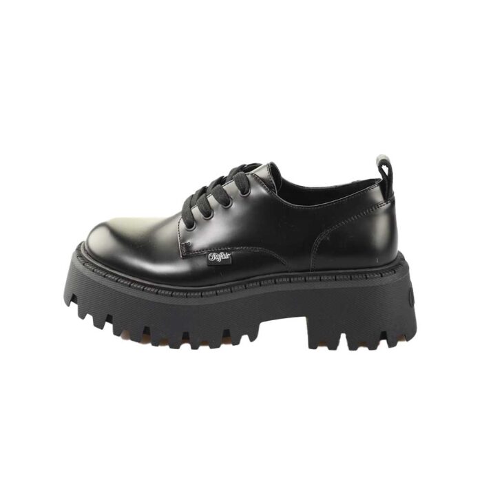 Buffalo Aspen CLS Lace Up Black loafers με υψηλή προφίλ σόλα