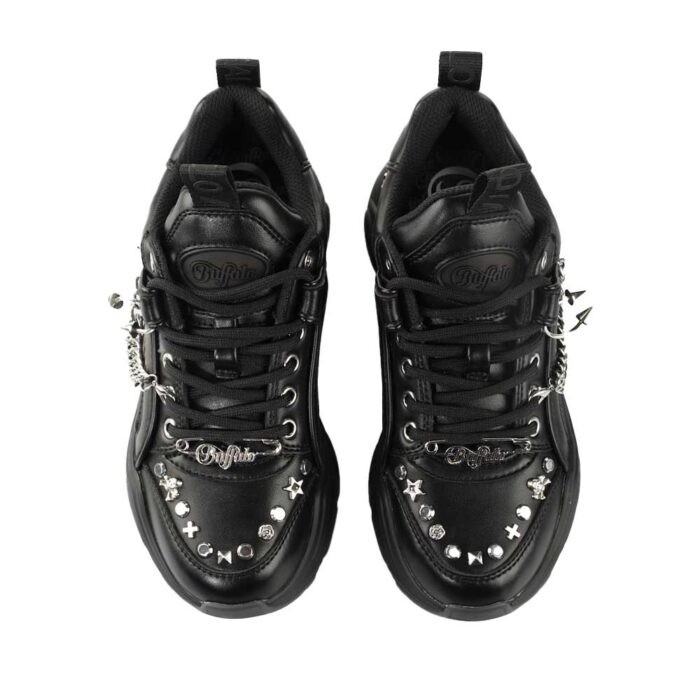 Buffalo Binary Punk μαύρα sneakers με memory foam σόλα και μοντέρνο design