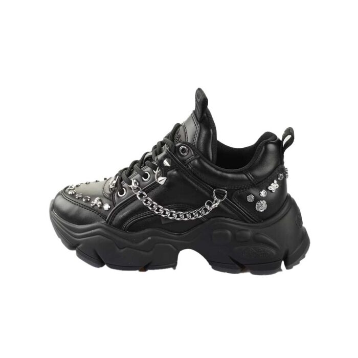 Buffalo Binary Punk μαύρα sneakers με memory foam σόλα και μοντέρνο design