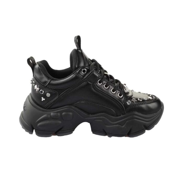 Buffalo Binary Punk μαύρα sneakers με memory foam σόλα και μοντέρνο design