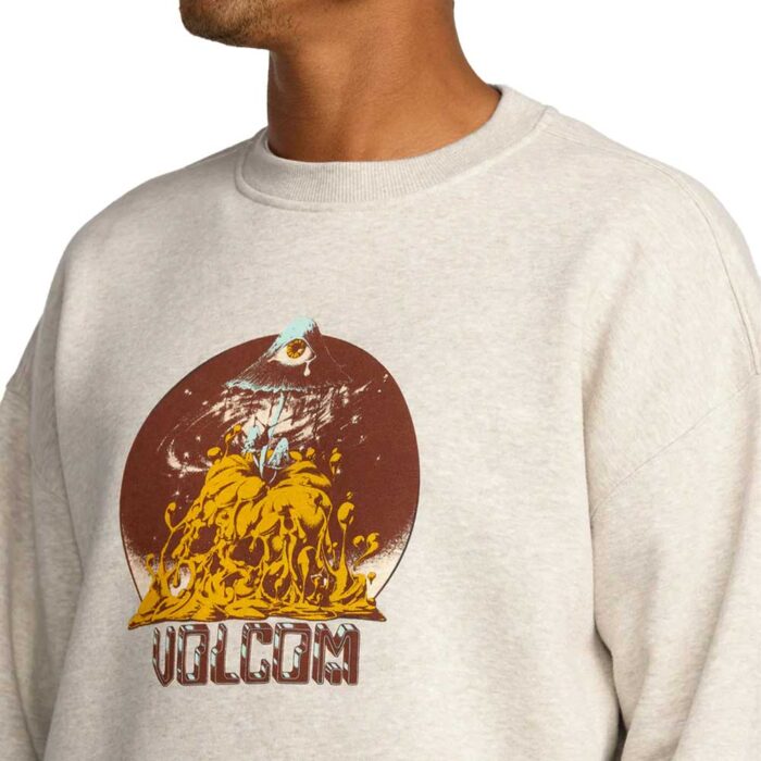 Volcom Callum Rooney crewneck σε χρώμα Dust Heather, με minimal λογότυπο, μαλακό υλικό και relaxed fit για streetwear look