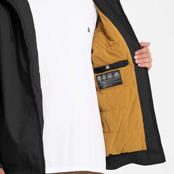 Ανδρικό μπουφάν Volcom Hernan Jacket 10K Black με κουκούλα και φερμουάρ