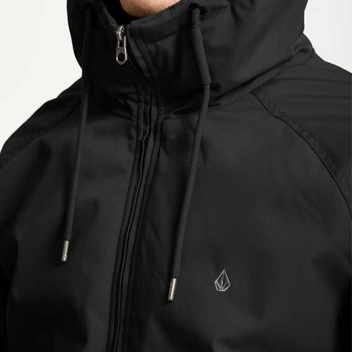 Ανδρικό μπουφάν Volcom Hernan Jacket 10K Black με κουκούλα και φερμουάρ