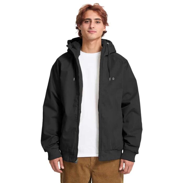 Ανδρικό μπουφάν Volcom Hernan Jacket 10K Black με κουκούλα και φερμουάρ