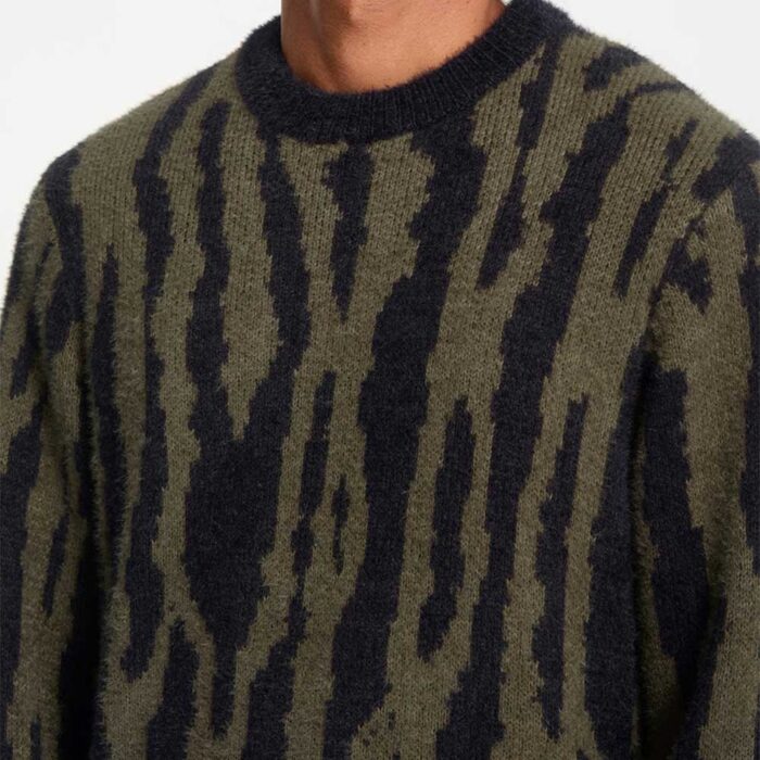 Ανδρικό sweater Volcom Wazermoon σε μαύρο χρώμα με jacquard σχέδιο και στρογγυλή λαιμόκοψη.