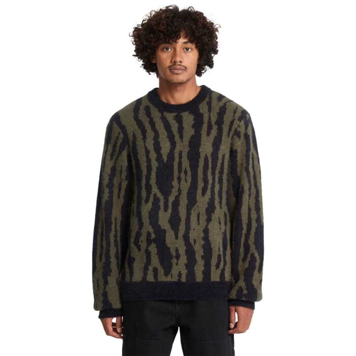 Ανδρικό sweater Volcom Wazermoon σε μαύρο χρώμα με jacquard σχέδιο και στρογγυλή λαιμόκοψη.