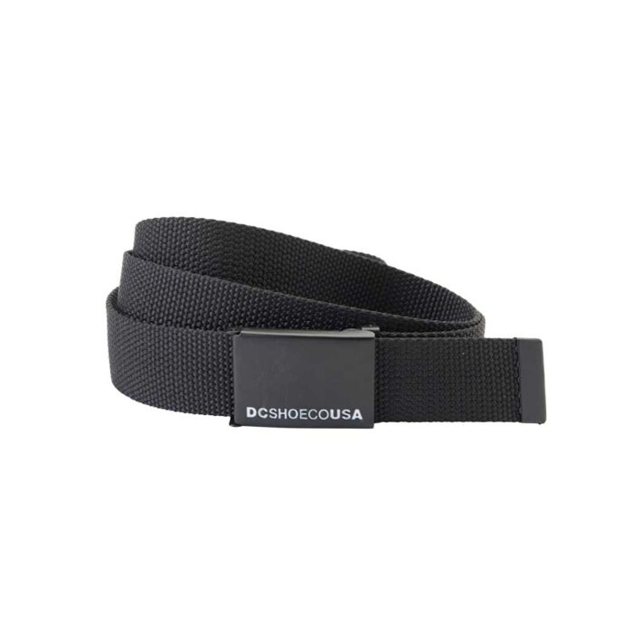 DC Web Belt 3 Black – μαύρη υφασμάτινη ζώνη με μεταλλικό buckle και λογότυπο DC.