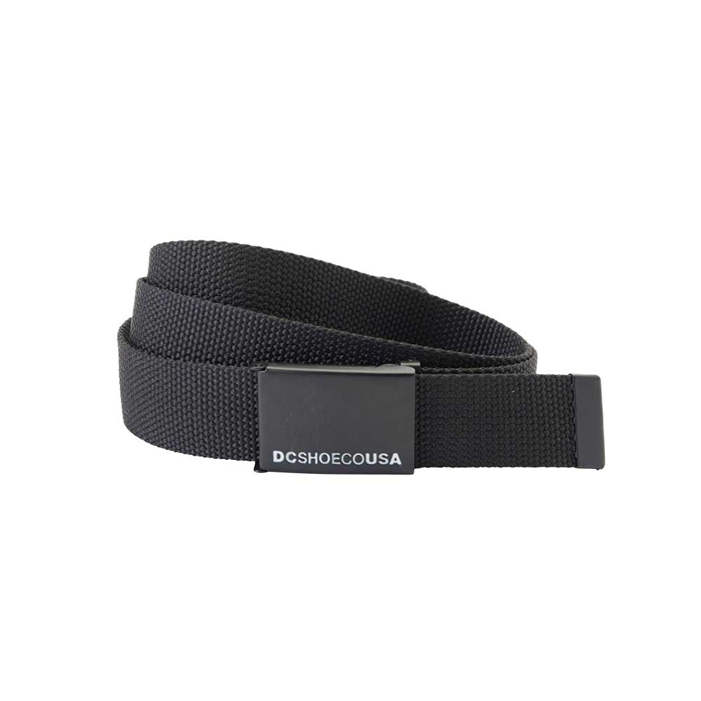 DC Web Belt 3 Black – μαύρη υφασμάτινη ζώνη με μεταλλικό buckle και λογότυπο DC.