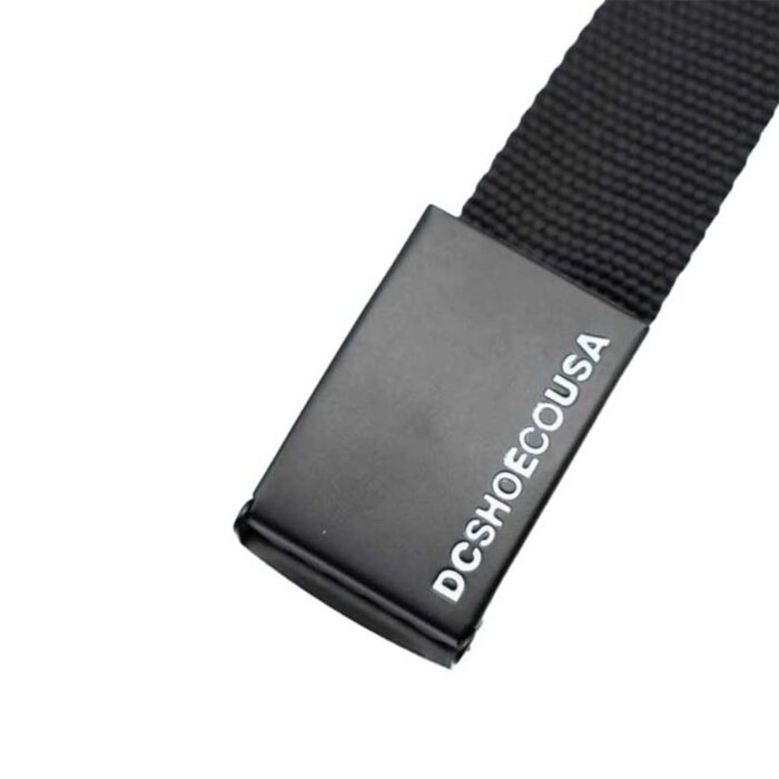 DC Web Belt 3 Black – μαύρη υφασμάτινη ζώνη με μεταλλικό buckle και λογότυπο DC.
