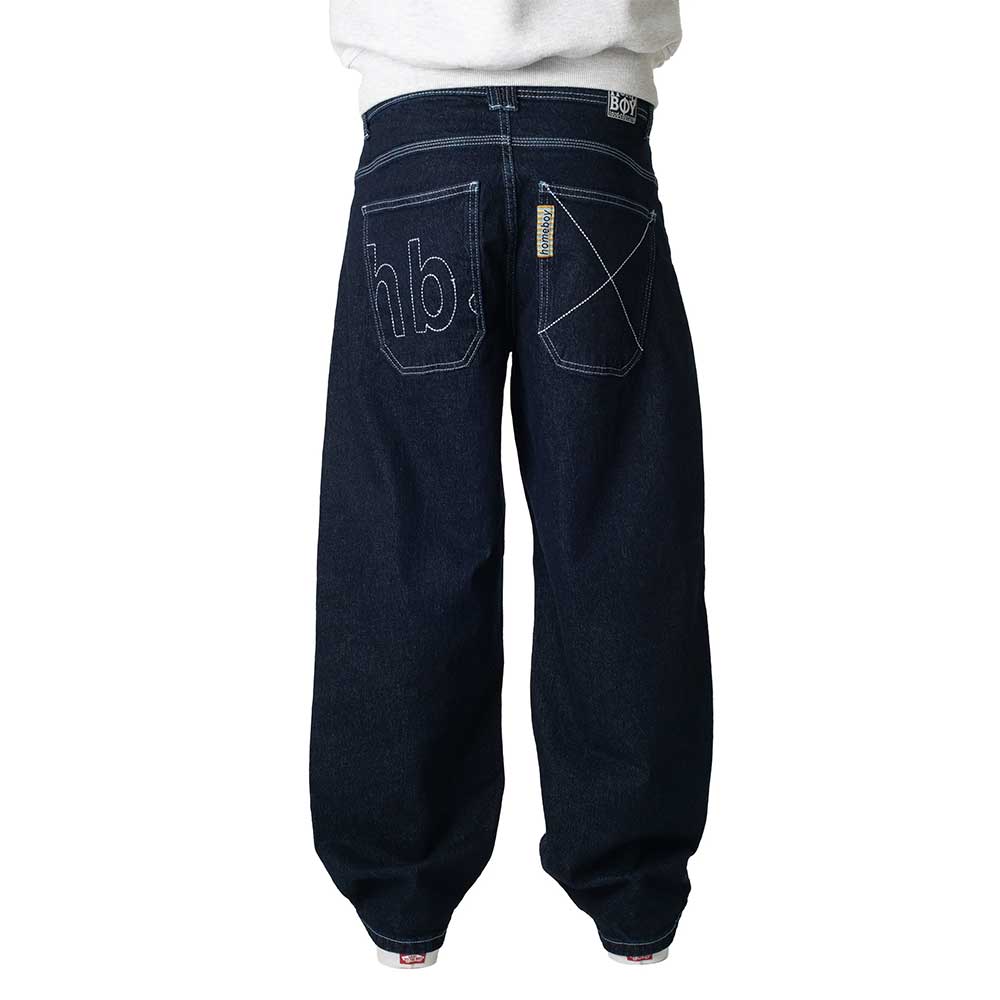 Homeboy X-Tra Monster HB Denim Pant Indigo super baggy τζιν με 5 τσέπες και κεντημένο HB λογότυπο