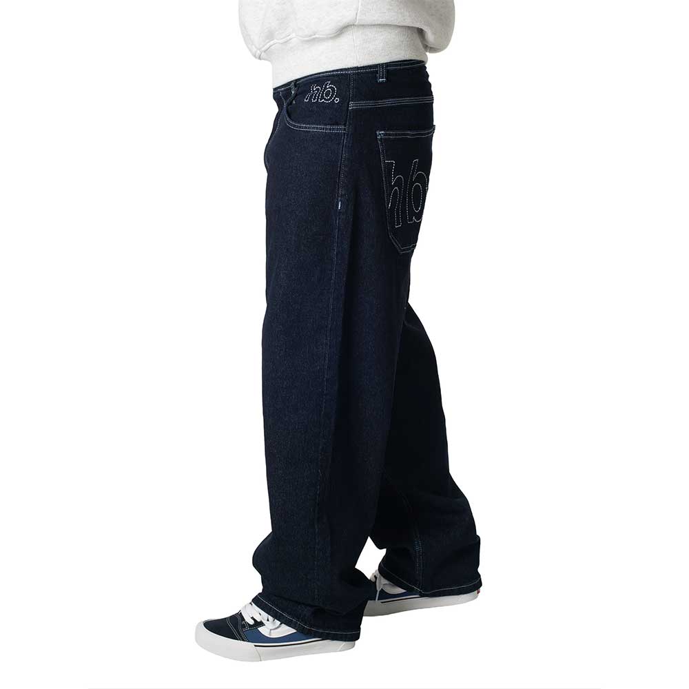 Homeboy X-Tra Monster HB Denim Pant Indigo super baggy τζιν με 5 τσέπες και κεντημένο HB λογότυπο