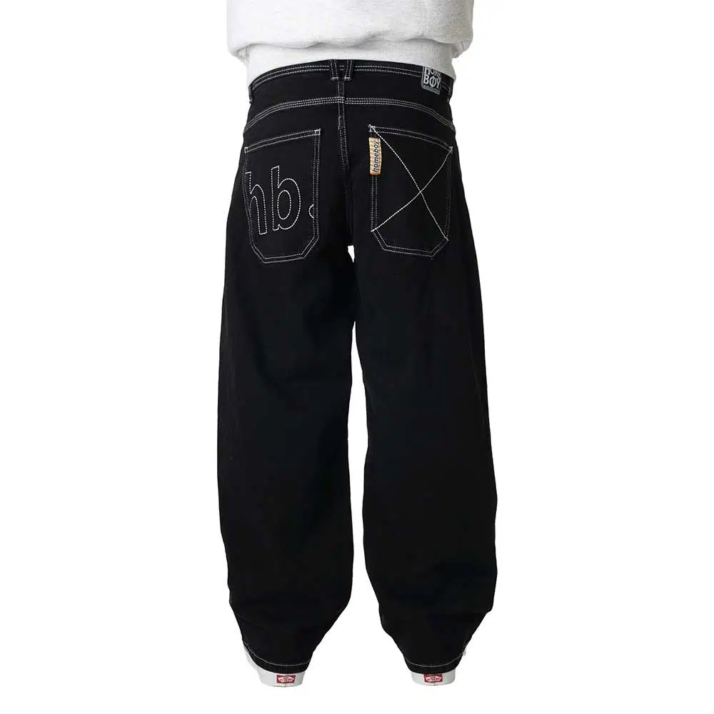 Homeboy X-Tra Monster HB Denim Pant Washed Black super baggy τζιν με 5 τσέπες και κεντημένο HB λογότυπο