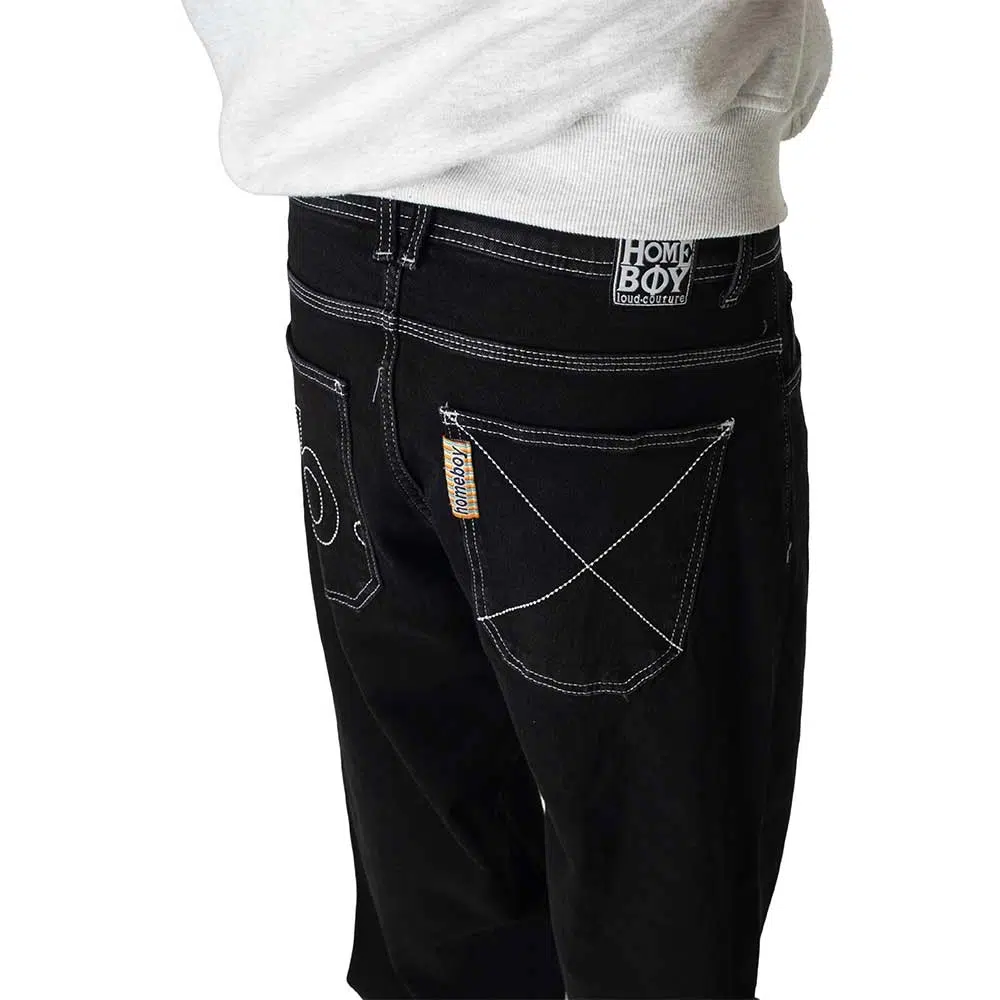Homeboy X-Tra Monster HB Denim Pant Washed Black super baggy τζιν με 5 τσέπες και κεντημένο HB λογότυπο