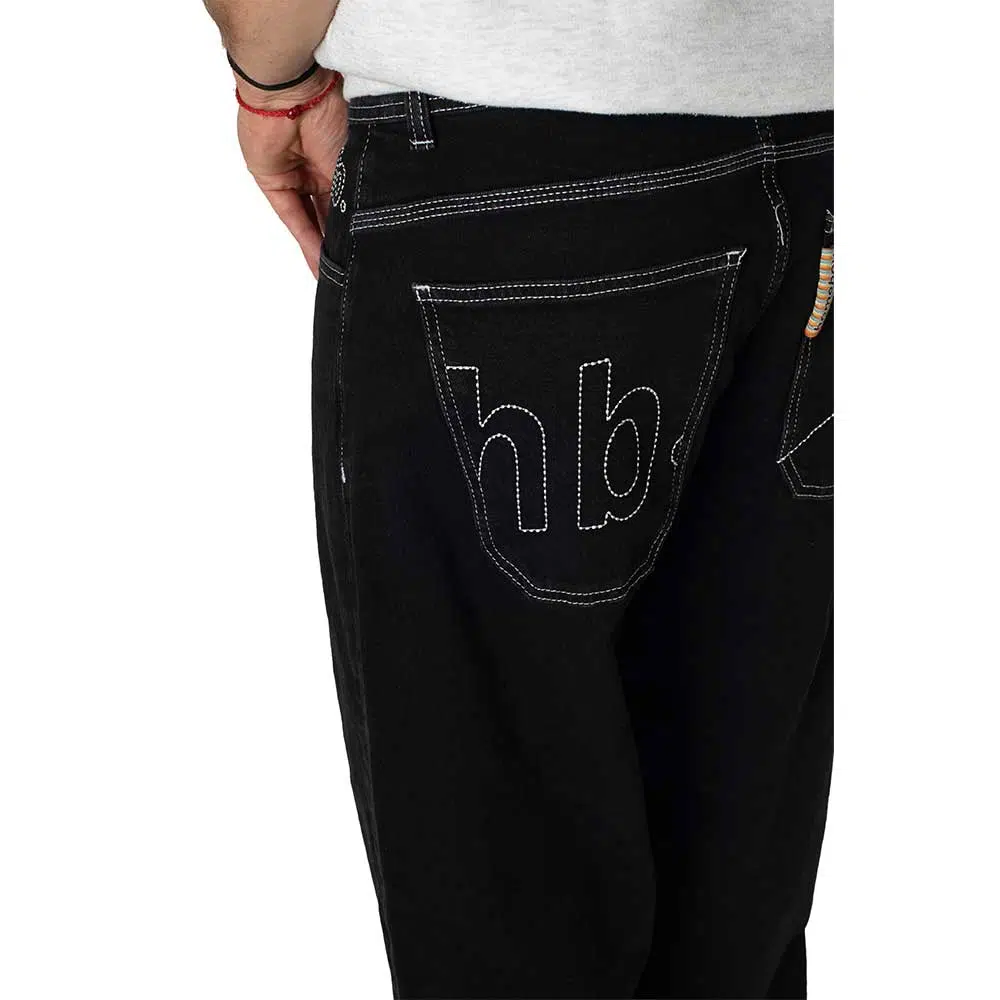 Homeboy X-Tra Monster HB Denim Pant Washed Black super baggy τζιν με 5 τσέπες και κεντημένο HB λογότυπο