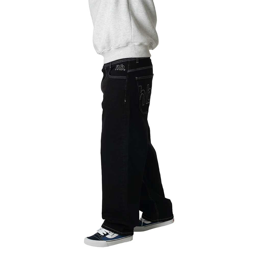 Homeboy X-Tra Monster HB Denim Pant Washed Black super baggy τζιν με 5 τσέπες και κεντημένο HB λογότυπο
