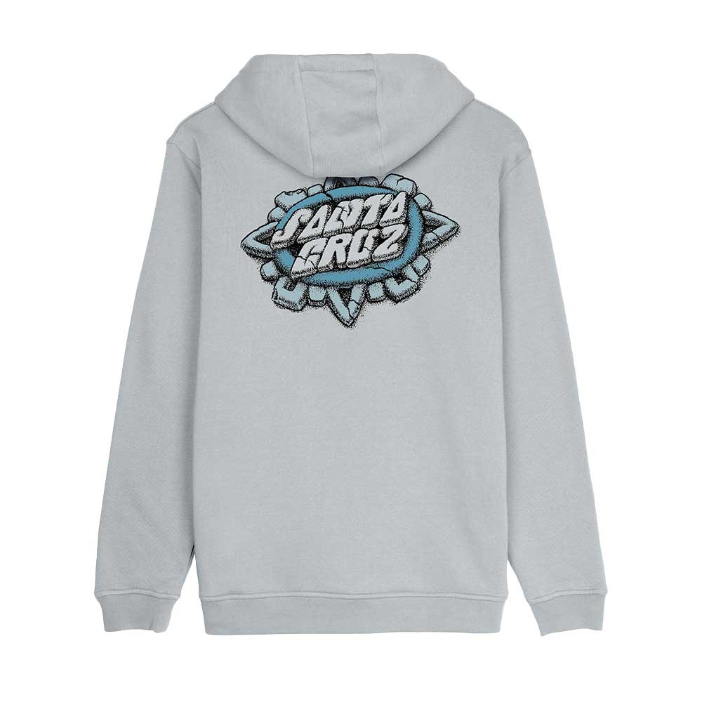 santa cruz aztec dot hood mist φούτερ με κουκούλα με κορδόνι, μικρό τύπωμα μπροστά και μεγάλο graphic στη πλάτη