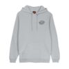 santa cruz aztec dot hood mist φούτερ με κουκούλα με κορδόνι, μικρό τύπωμα μπροστά και μεγάλο graphic στη πλάτη
