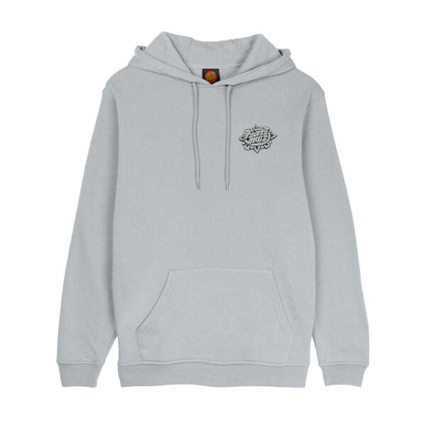 santa cruz aztec dot hood mist φούτερ με κουκούλα με κορδόνι, μικρό τύπωμα μπροστά και μεγάλο graphic στη πλάτη