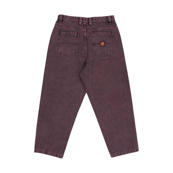 santa cruz big pant dark cherry overdyed φαρδύ παντελόνι με πέντε τσέπες σε σκούρα κερασί απόχρωση