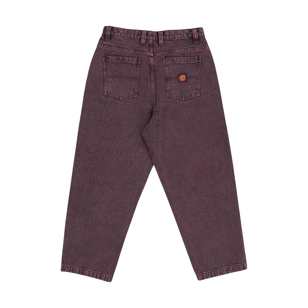 santa cruz big pant dark cherry overdyed φαρδύ παντελόνι με πέντε τσέπες σε σκούρα κερασί απόχρωση