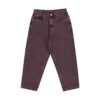 santa cruz big pant dark cherry overdyed φαρδύ παντελόνι με πέντε τσέπες σε σκούρα κερασί απόχρωση