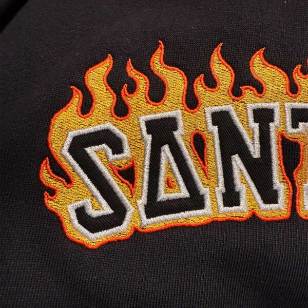 santa cruz burnt collegiate crew black μαύρο φούτερ crewneck με chest κέντημα και regular fit
