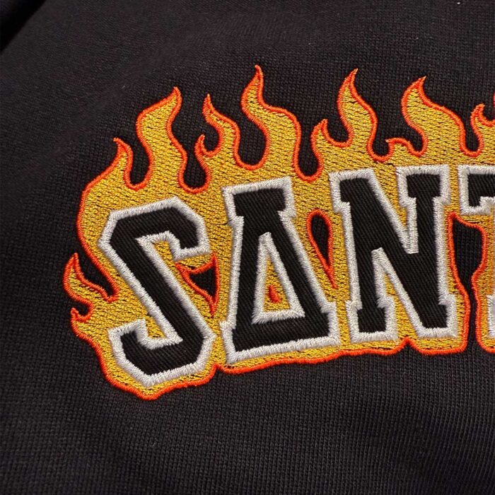 santa cruz burnt collegiate crew black μαύρο φούτερ crewneck με chest κέντημα και regular fit