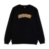 santa cruz burnt collegiate crew black μαύρο φούτερ crewneck με chest κέντημα και regular fit