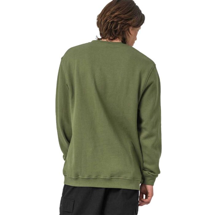 santa cruz burnt collegiate crew black μαύρο φούτερ crewneck με chest κέντημα και regular fit