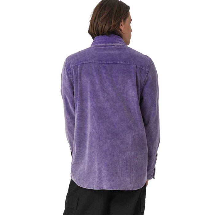 santa cruz jimi shirt purple haze κοτλέ πουκάμισο σε μωβ απόχρωση με δύο τσέπες στο στήθος και enzyme wash